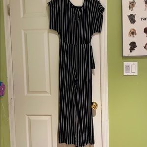 Black Striped Jumpsuit